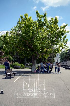 Trodimenzionalna ulična umetnost na Kalemegdanu.