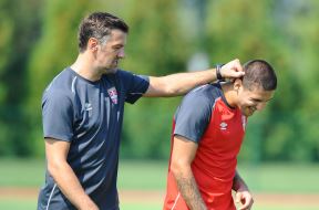 Mladen Krstajić i Aleksandar Mitrović na treningu reprezentacije Srbije