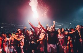 Crvena zvezda - Keln 1:0 slavlje igrača i navijača FOTO