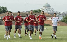 FK Crvena zvezda okupljanje na stadionu Rajko Mitić FOTO