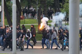 Zvezda - Partizan finale Kupa 2019, fotografije Delije i Grobari korteo ka stadionu