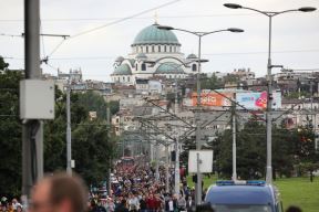 Zvezda - Partizan finale Kupa 2019, fotografije Delije i Grobari korteo ka stadionu