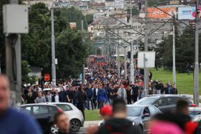Zvezda - Partizan finale Kupa 2019, fotografije Delije i Grobari korteo ka stadionu