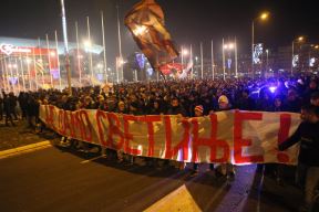 Protest navijača Zvezde zbog zakona u Crnoj Gori