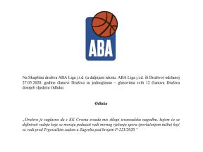 KK Crvena zvezda saopštenje ABA liga