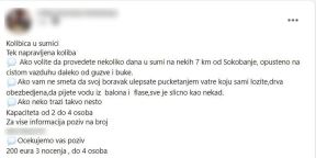 vikednica cena oglas sokobanja supa koliba iznajmljivanje vikendica odmor 