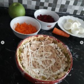zimska salata od piletine dekorativna jela postupak pripreme recepti foto