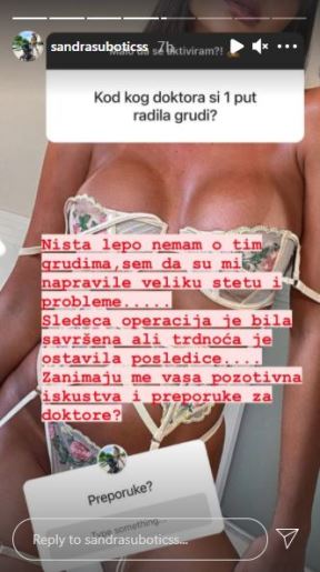 aleksandra subotic o silikonima grudi operacija greske