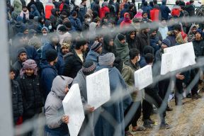 migranti bihac protest kamp lipa pozar bosna i hercegovina fotografije