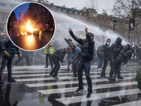 francuska pariz protesti demostracije zakon o bezbednosti policija vodeni topovi