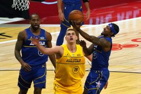 nba all star ol star utakmica tim lebron durent 170 150 nikola jokic adetokunbo mvp video