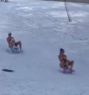 ljupka stevic iva grguric sankanje u kupaćim kostimima divcibare video