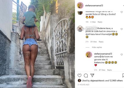 Milica Dabović slika zadnjice na Instagramu