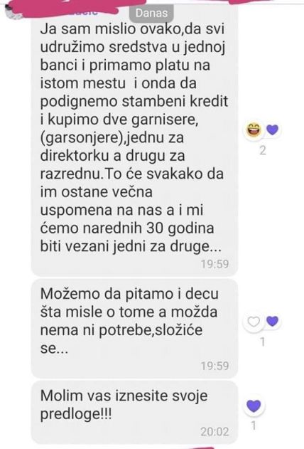 viber grupa roditelja pokloni nastavnicima