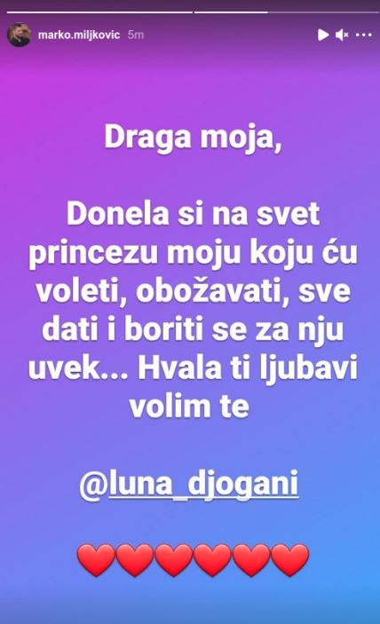 luna djogani se porodila