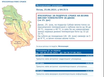 vremenska prognoza rhmz upozorenje