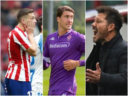 Dušan Vlahović Ivan Šaponjić i Dijego Simeone