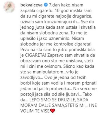 Nataša Bekvalac ostavila cigarete