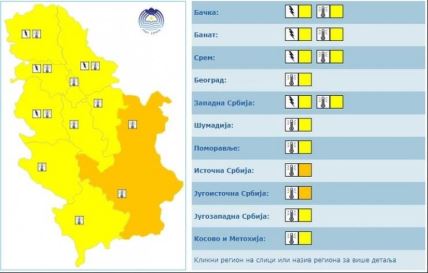 vremenska prognoza rhmz upozorenje