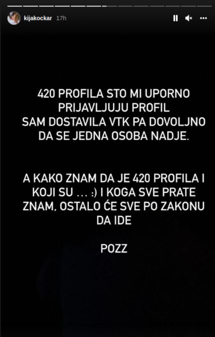 Kija Kockar u problemu sa Instagramom