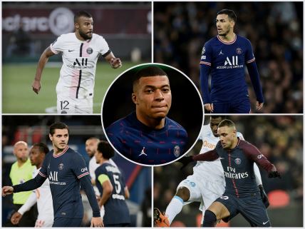 Mauro Icardi, Leandro Paredes, Rafinha, Laywin Kurzawa, Kylian mbappe