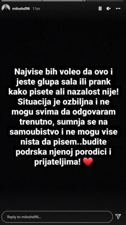 Miloš HD se oprašta od Kristine Kike Đukić