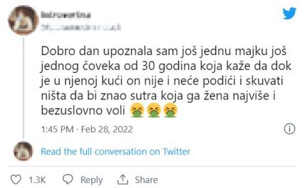 Muškarcima u Srbiji majke sve obavljaju