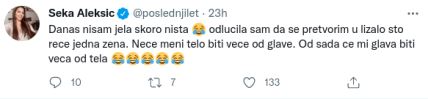 seka aleksić twitter