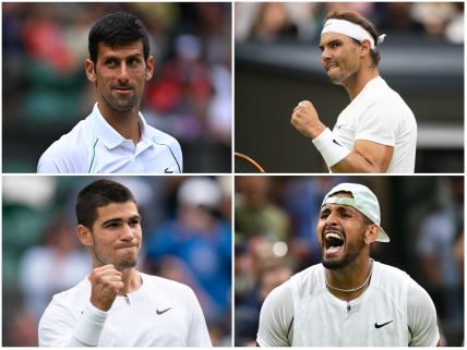 Novak Đoković Rafael Nadal Nik Kirjos i Karlos Alkaraz Vimbldon 1