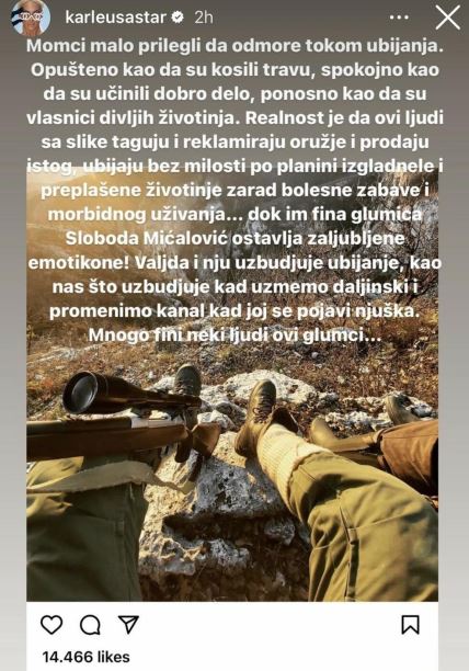 karleuša o slobodi mićalović