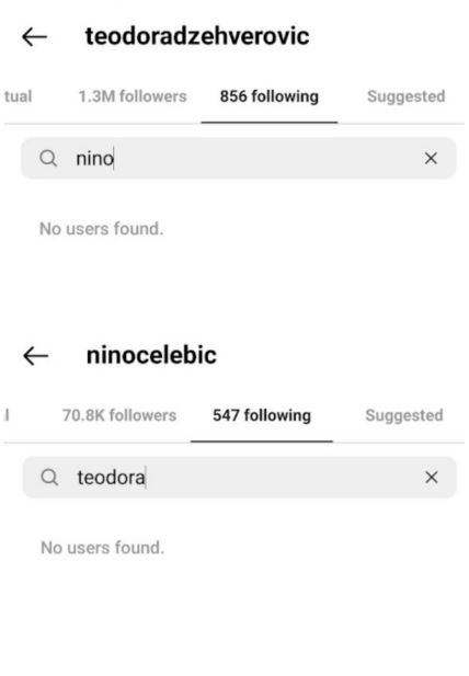 nino čelebić, teodora džehverović instagram