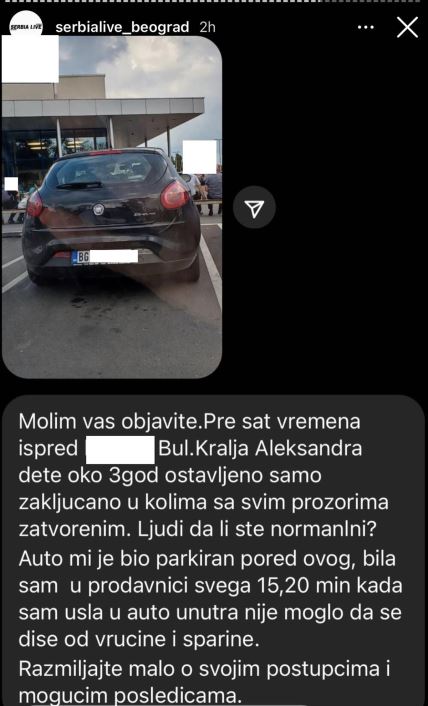 Dete (3) zaključano u automobilu