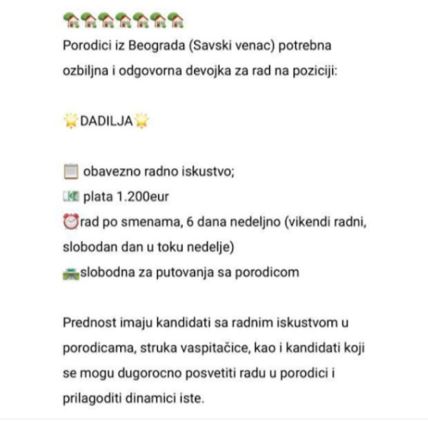 Oglas za dadilju