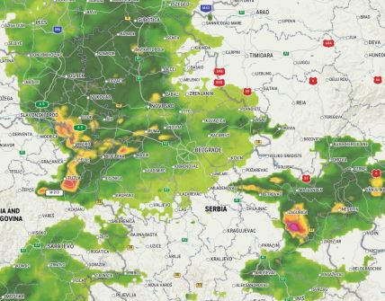 Superćelijska oluja u Srbiju stiže iz Hrvatske
