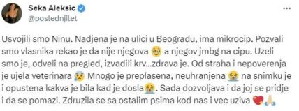 seka aleksić twitter