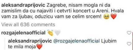 aleksandra prijović, jelena rozga instagram