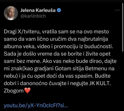 jelena karleuša Twitter