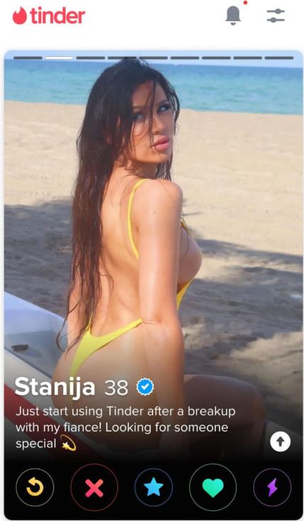 Stanijin profil na Tinderu