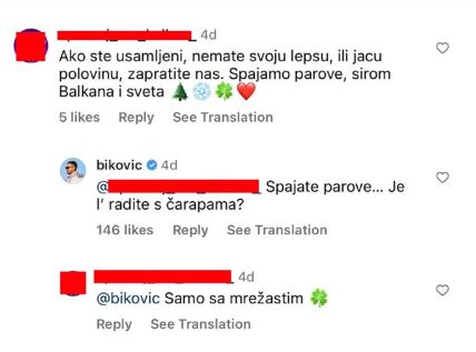 Miloš Biković smešan komentar na instagramu