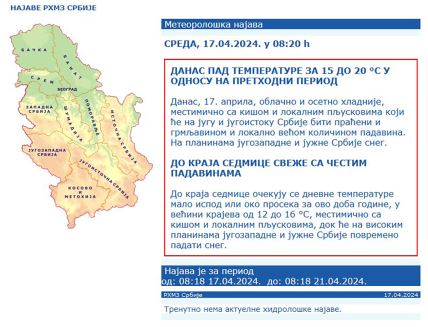 METEOROLOŠKA NAJAVA