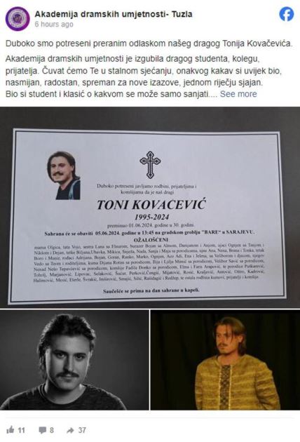 toni kovačević umrlica