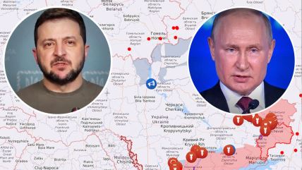 Putin, Zelenski mapa