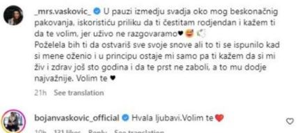 bojan leksington, žena mu čestitala rođendan