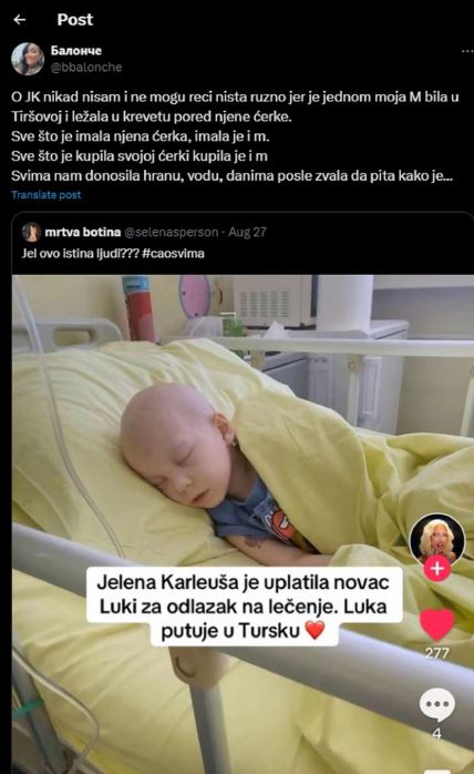 Žena otkrila šta je doživela od Jelene Karleuše dok joj je dete bilo u bolnici