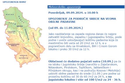 RHMZ upozorenje