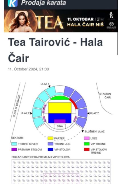 karte za koncert Tee Tairović u Nišu