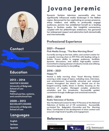 CV Jovana Jeremić