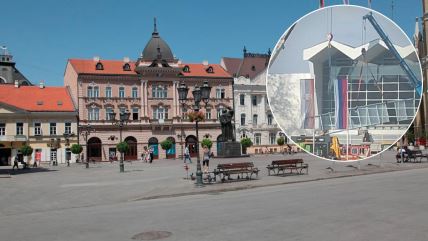 Bager diže krov Novi Sad