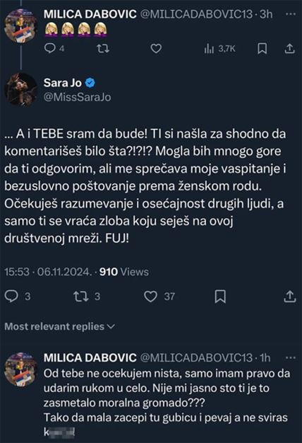 komentari Dabović Milica Sara Jo svađa