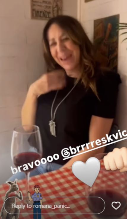 Romana Panić objava na Ig o Breskvičinoj pesmi